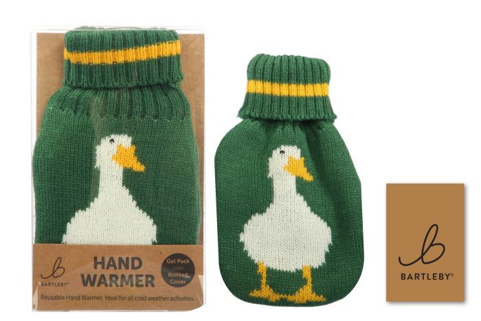 Knitted Hand Warmer - White Duck