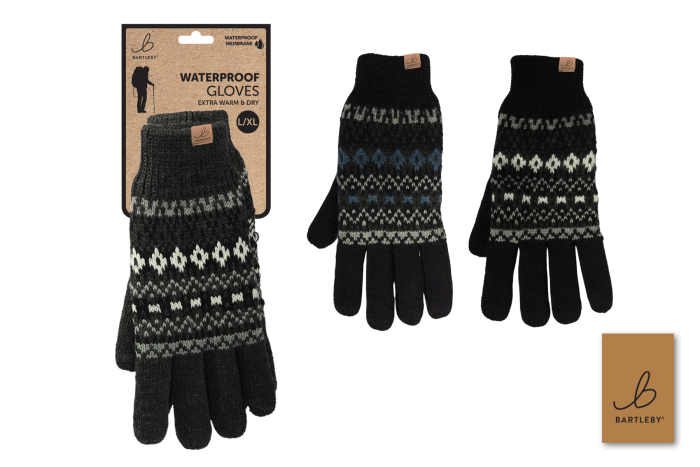 Mens Waterproof Gloves, Patterned