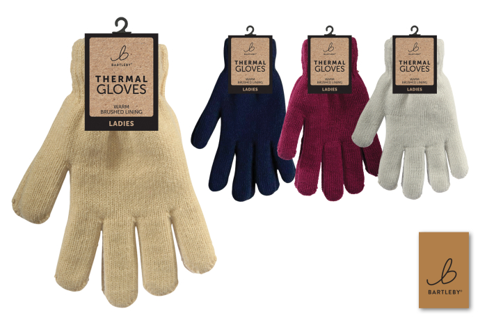 Ladies Knitted Gloves, Brushed Lining
