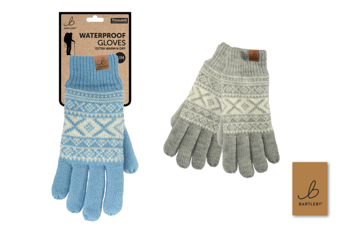Ladies Waterproof Gloves, Patterned
