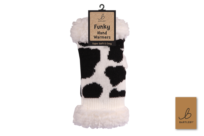 Sherpa Wrist Warmer - Cow Patch