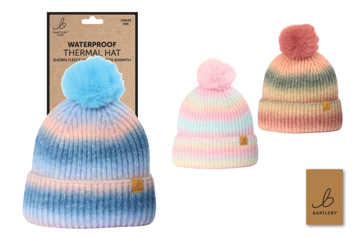 Childs Waterproof Spacedye Bobble Hat