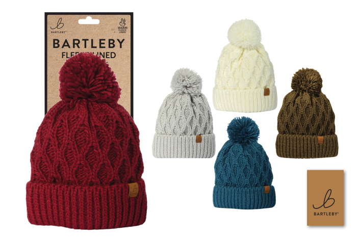 Ladies Criss Cross Bobble Hat, Knitted
