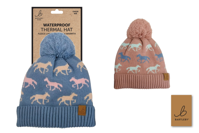 Childs Waterproof Bobble Hat, Horse