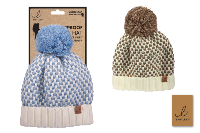 Waterproof Bobble Hat, Chequered 