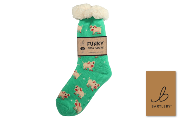 Ladies Sherpa Socks - Cute Pig