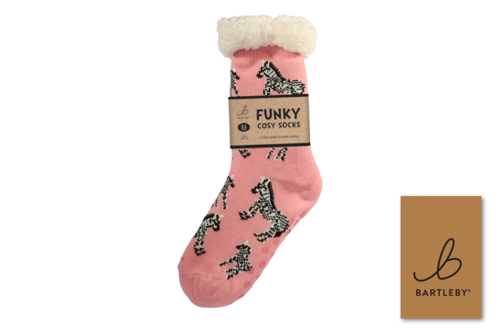 Ladies Sherpa Socks - Ziggy Zebra
