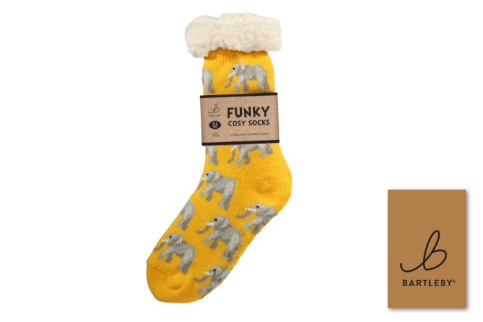 Ladies Sherpa Socks - Ellie Elephant