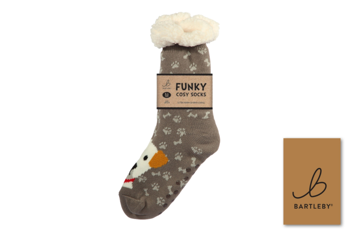 Ladies Sherpa Socks - Playful Puppies