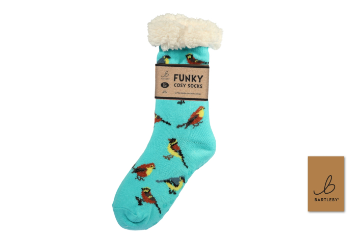 Ladies Sherpa Socks - Garden Birds