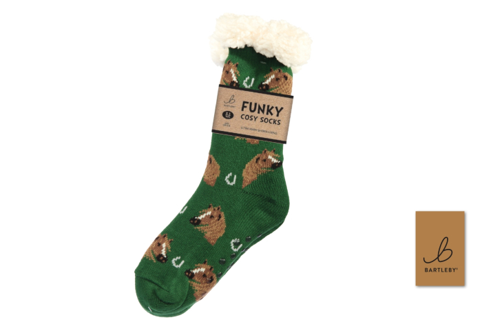 Ladies Sherpa Socks - Horse Head