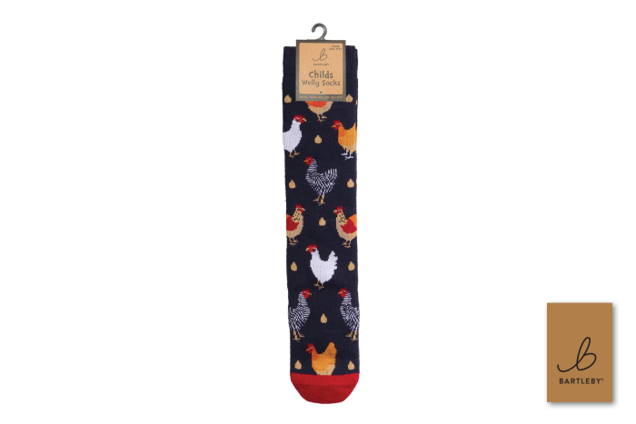 Childs Welly Socks - Colourful Chickens