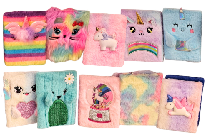 Large Fluffy Notebook - Novelty, Assorted