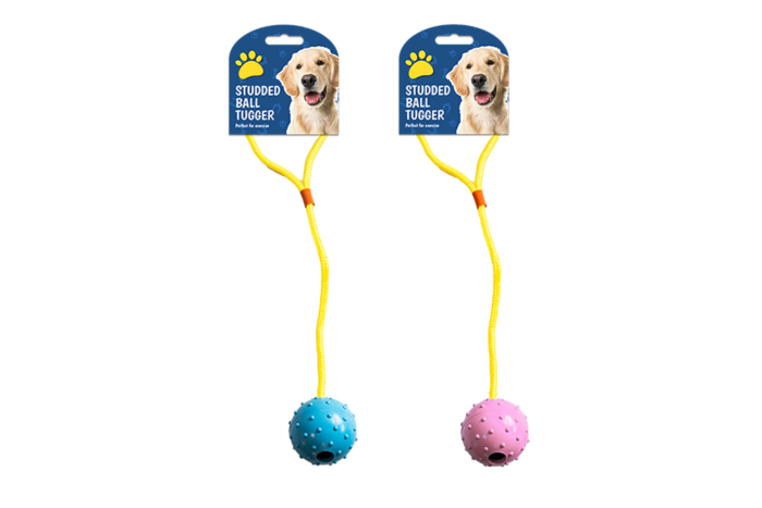 Dog Rope Tugger with Rubber Ball