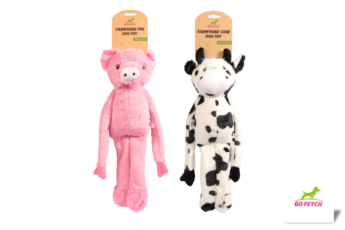 Farmyard Dog Toy - Soft Pig / Cow