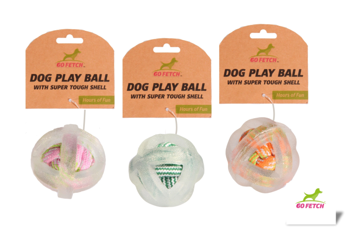 Dog Rope Ball, Covered Tough Shell