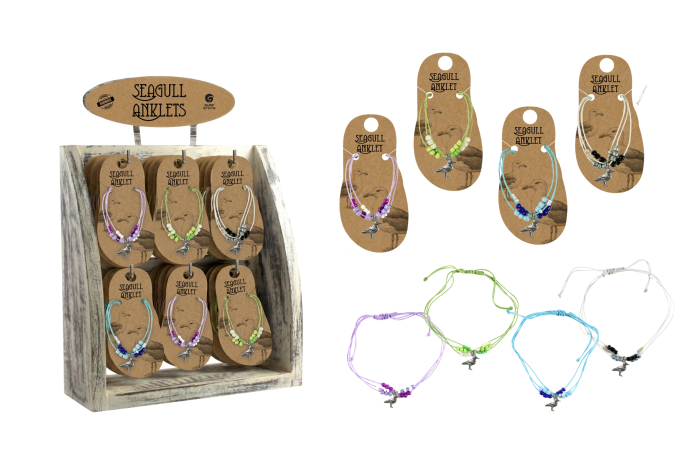 Seagull Charm Anklet, On Stand