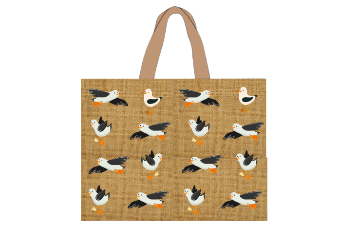 Jute Seagull Shopping Bag
