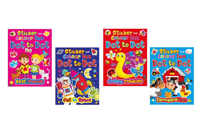 Dot To Dot Colouring Book, With Stickers