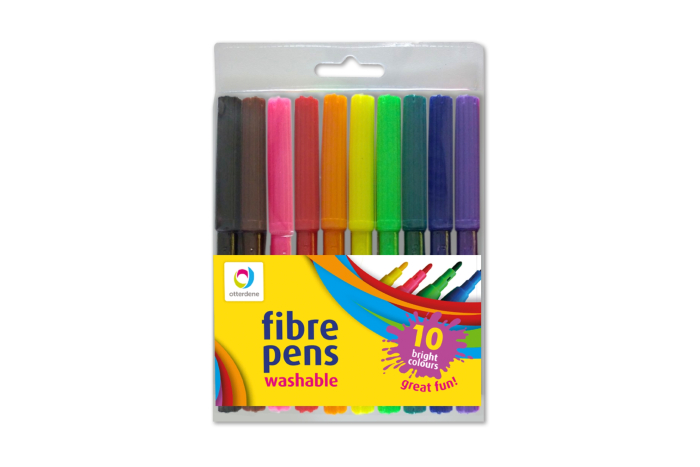 Fibre Tip Pens, 10 Pack