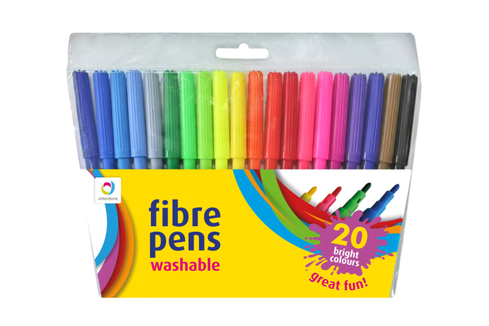 Fibre Tip Pens, 20 Pack