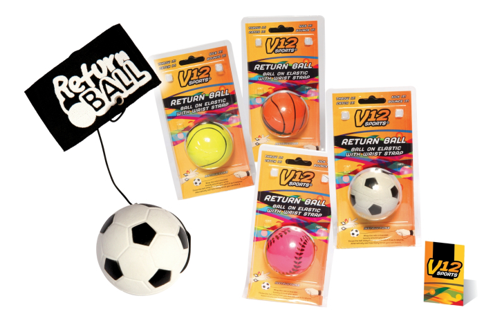 V12 Return Ball with Strap, Assorted