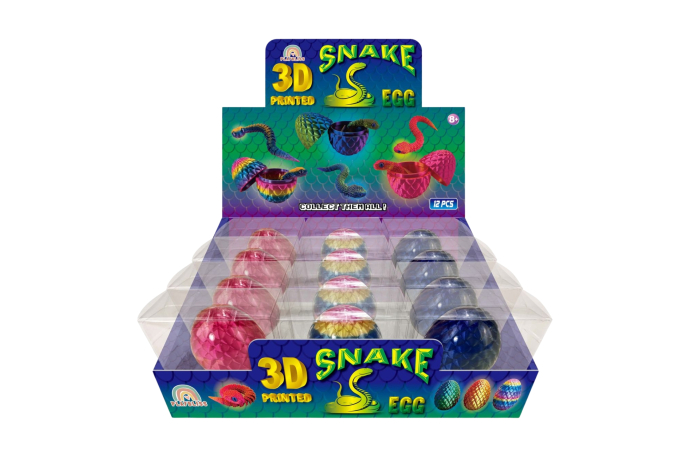 3D Printed Snake in Egg, In Display