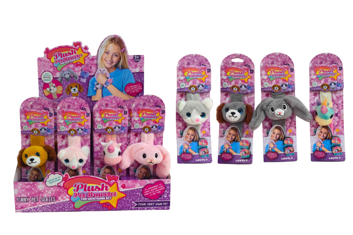 Plush Animal Snap Bracelet, In Display