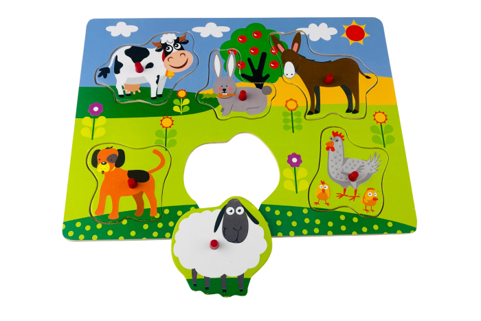 Wooden Farm Pull Out Puzzle