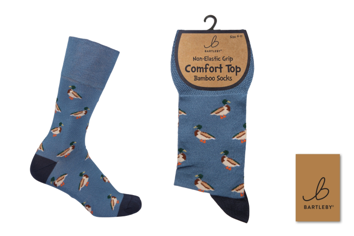 Mens Bamboo Comfort Top Socks - Country Mallard