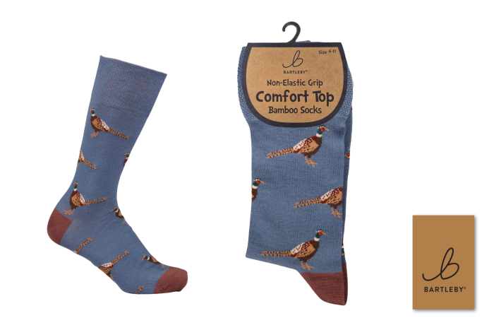 Mens Bamboo Comfort Top Socks - Country Pheasant