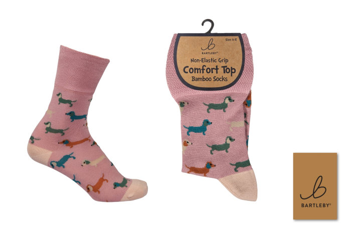 Ladies Bamboo Comfort Top Socks - Sausage Dog