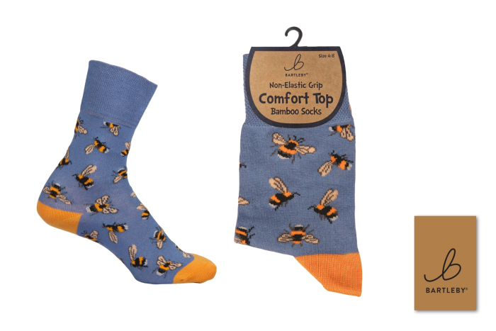Ladies Bamboo Comfort Top Socks - Buzzy Bee