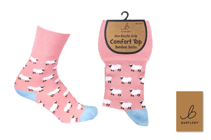 Ladies Bamboo Comfort Top Socks - Country Sheep