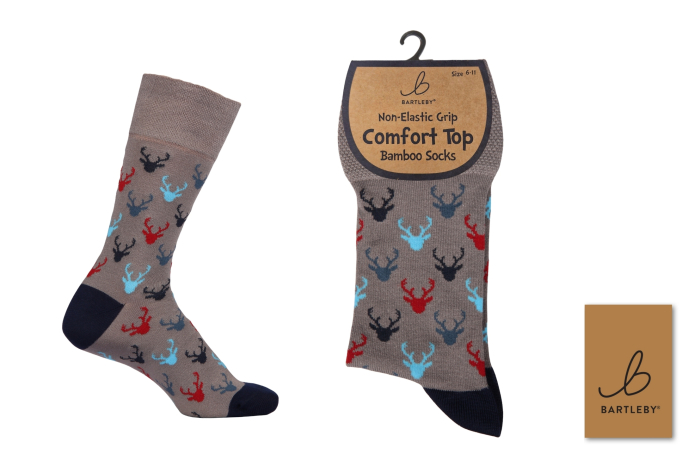 Mens Bamboo Comfort Top Socks - Country Stag