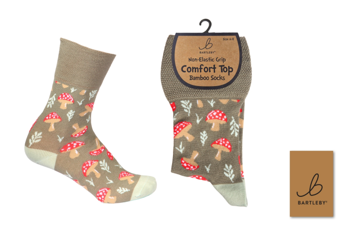 Ladies Bamboo Comfort Top Socks - Toadstool
