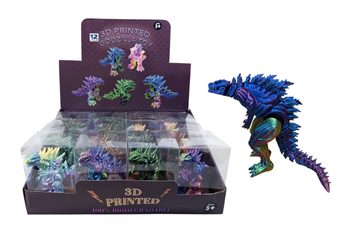 3D Printed Godzilla, Boxed, In Display