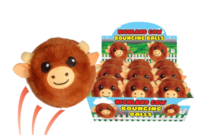 Plush Highland Cow Bouncing Ball, 10cm
