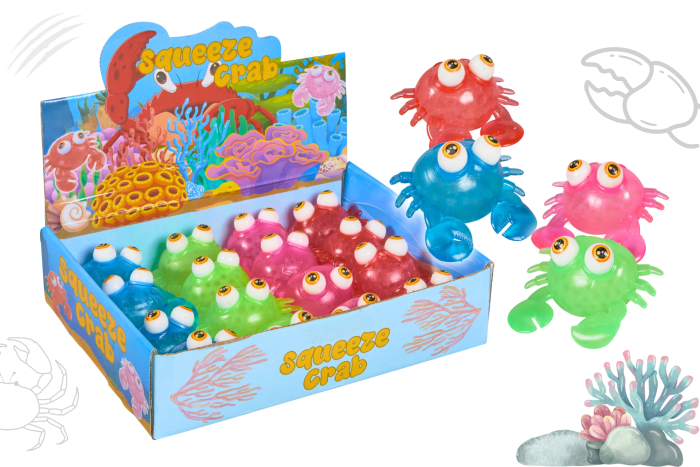 Squeezy Beads Crab, In Display