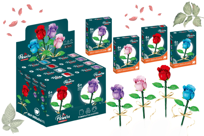 Flower Block Set, Large Roses - In Display