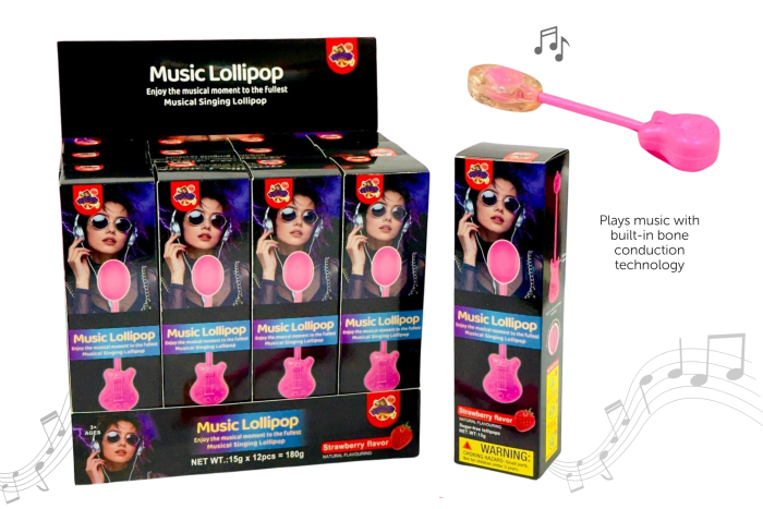 Musical Lolly, Strawberry - In Display