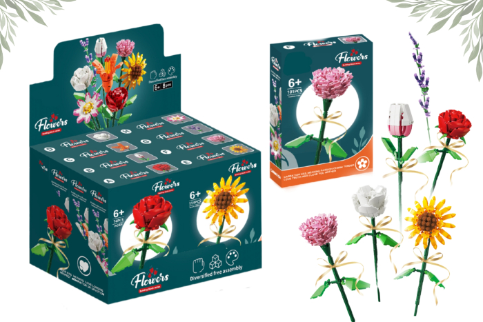 Flowers Block Set, Large, In Display