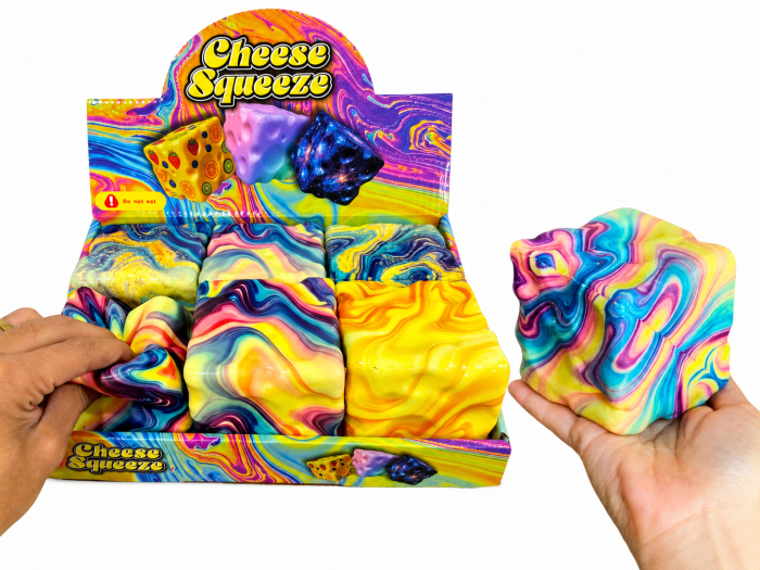 Squeeze Foam Cheese, Rainbow - In Display