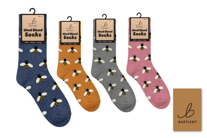 Ladies Wool Blend Socks - Bees