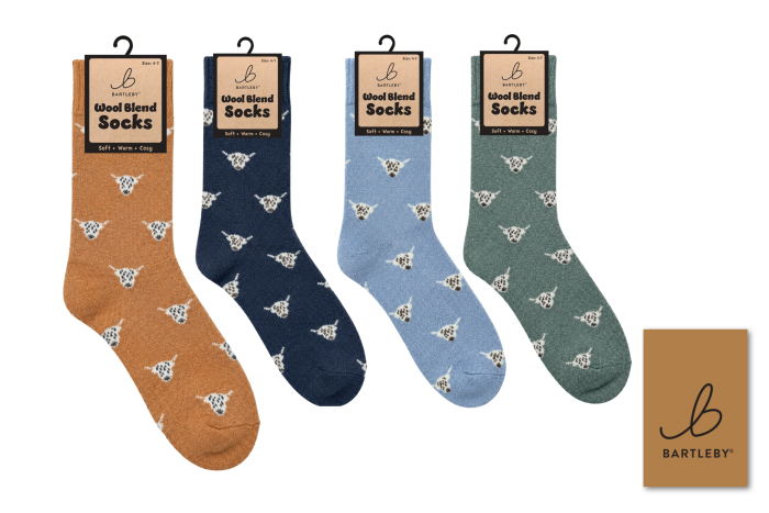 Ladies Wool Blend Socks - Highland Cow