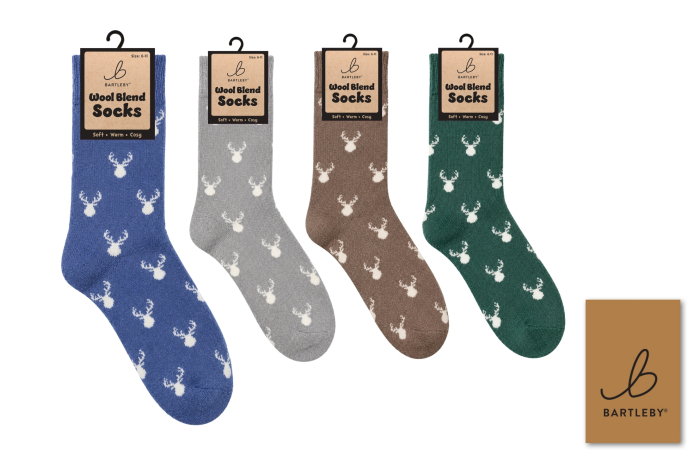 Mens Wool Blend Socks - Stags