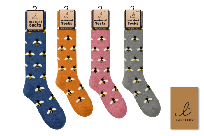 Ladies Long Wool Blend Socks - Bee