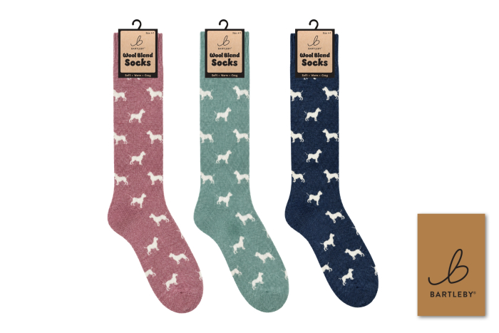 Ladies Long Wool Blend Socks - Dog