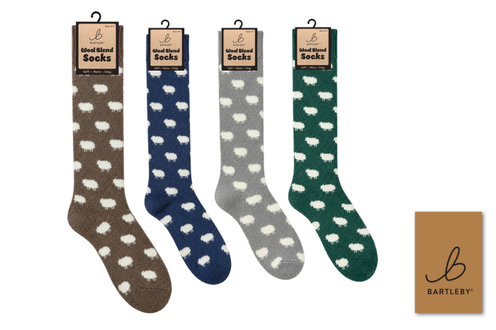 Mens Long Wool Blend Socks, Sheep