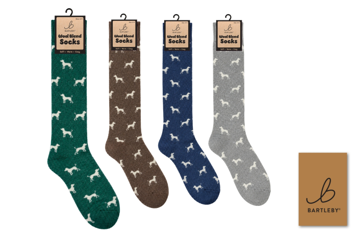 Mens Long Wool Blend Socks - Dogs
